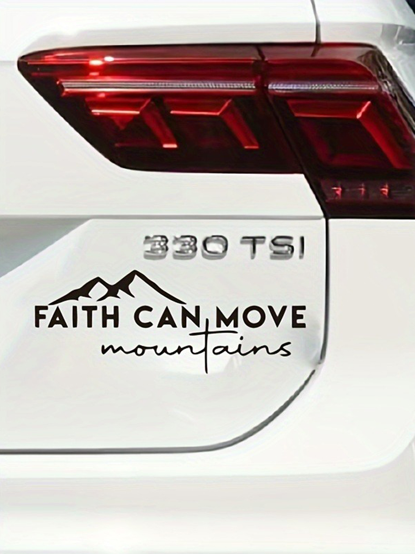 Personalised Snow Mountain and Quote Car Sticker